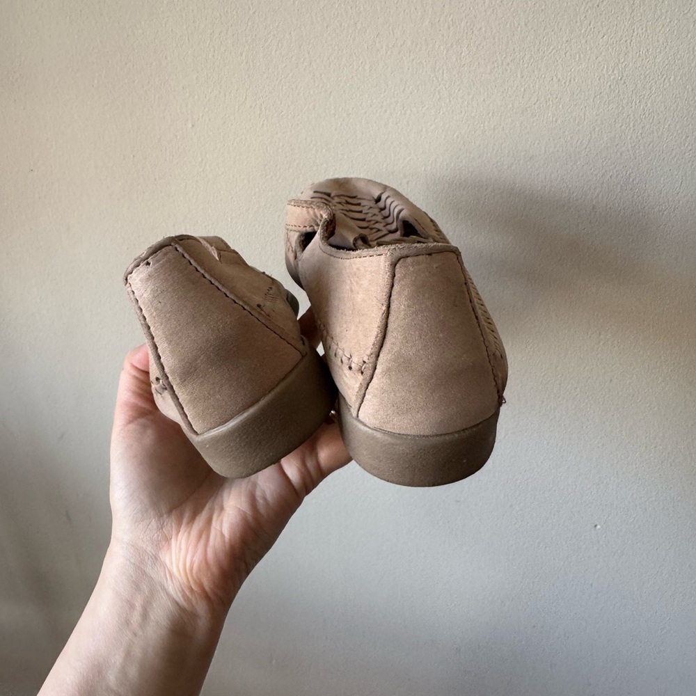 SOLD—Beige Woven Leather Mary Jane Loafers - Picture 6 of 11
